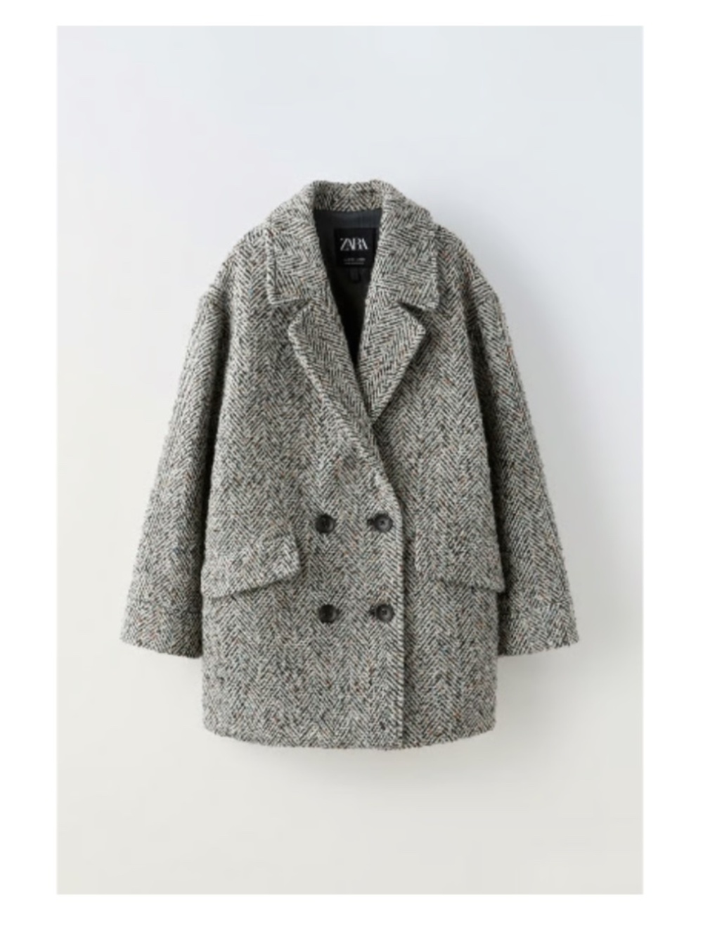 Zara kids girls LONG HERRINGBONE COAT jacket - Sz 11-12